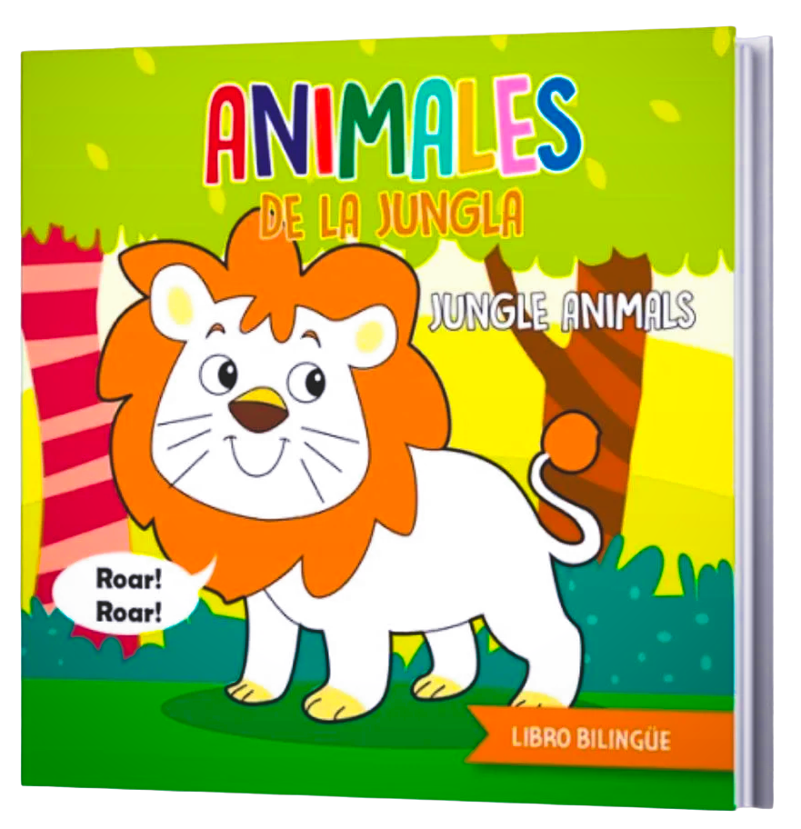 Animales de la jungla – Libro Bilingüe de baño